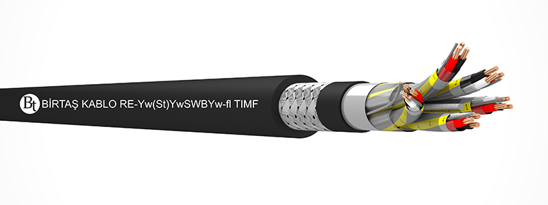 RE-Yw(St)YwSWBYw-fl TIMF  90°C  /  500 V (~RE-Yw(St)YwQYw-fl TIMF) Cu/PVC/ISCR/OSCR/PVC/SWA/PVC/7DW